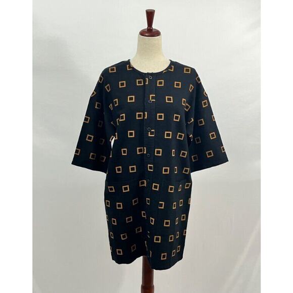 ACE & JIG Sz XXS Nova Dress Quad Black Mustard Gold Tunic Button Shirt Dress NWT - Picture 7 of 10